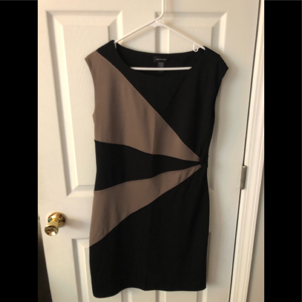 Spence A-Line Dress, Black/Brown Asymmetric design, Size 10